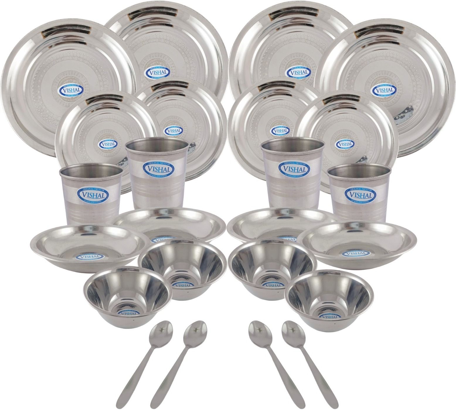 vishal lifetime Pack of 24 Stainless Steel Dinner Set-picture-40