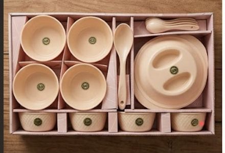 Pack of 19 Melamin Melamine Peach Dinner & Bowl Gift Set Dinner Set-image-11