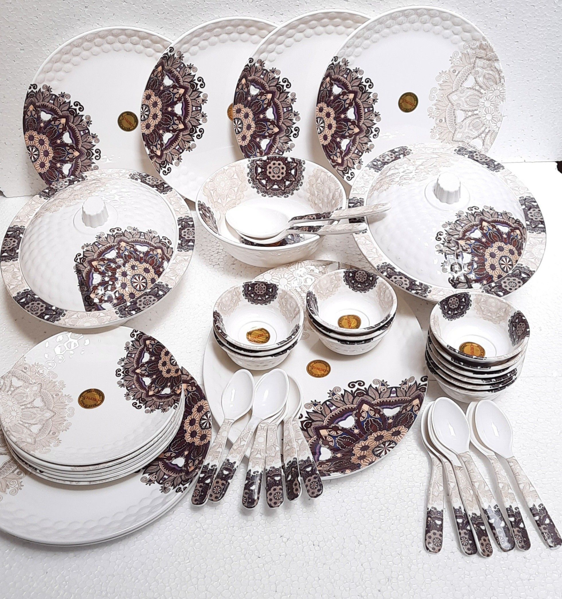 radhe crockery Pack of 44 Melamin Dinner Set-picture-48