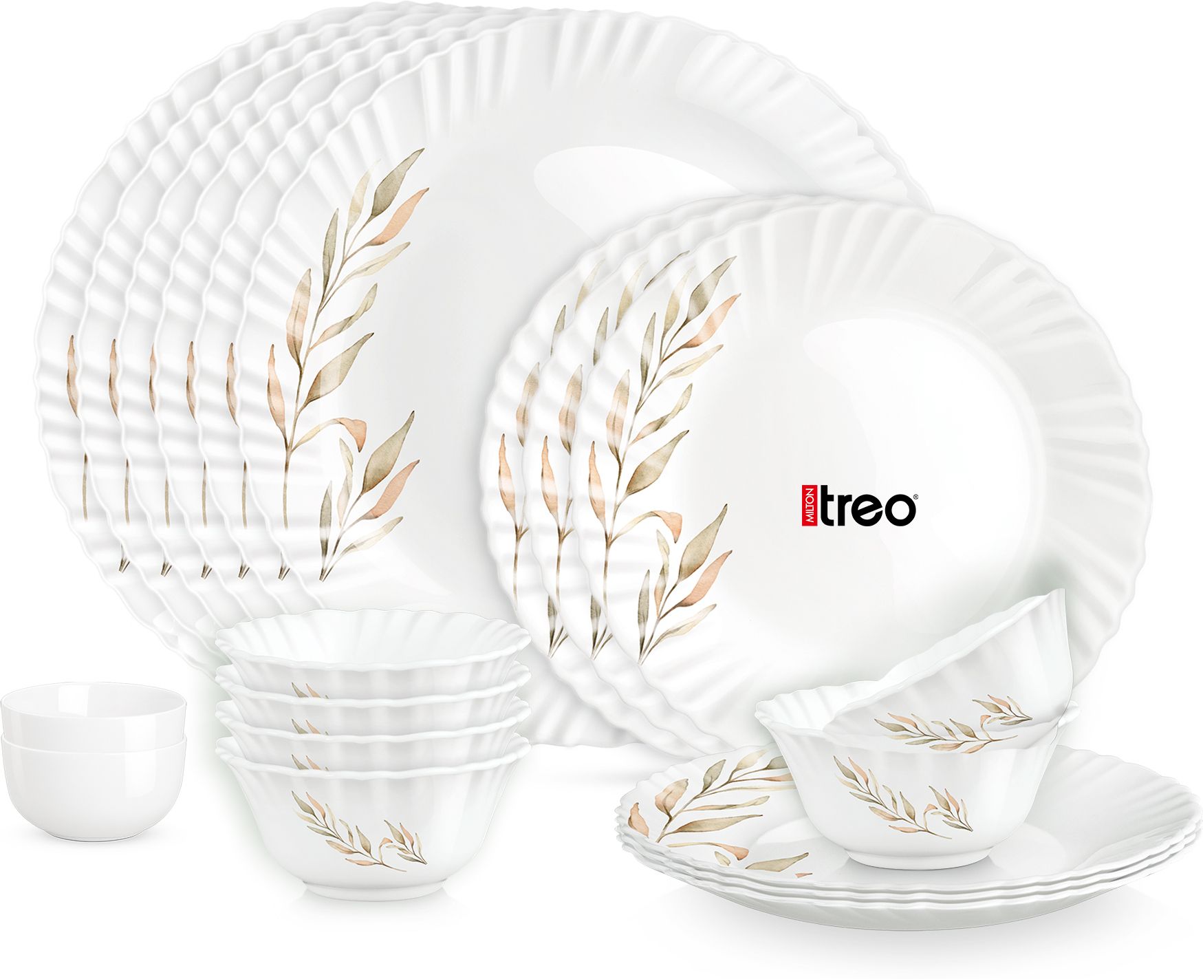 Pack of 20 Opalware Neuma Selene Dinner Set | Serving for 6 | Dishwasher Safe, for Dining & Gifting Dinner Set-image-21