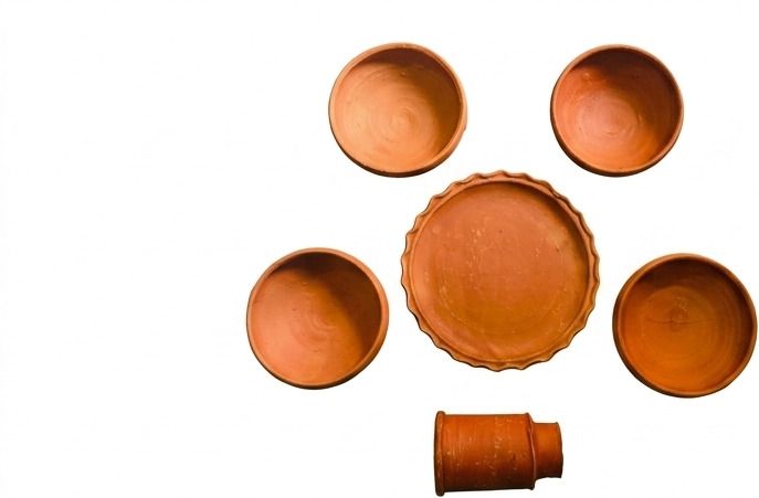 Pack of 6 Earthenware Hatekalame Clay Dinner Set Dinner Set-image-22