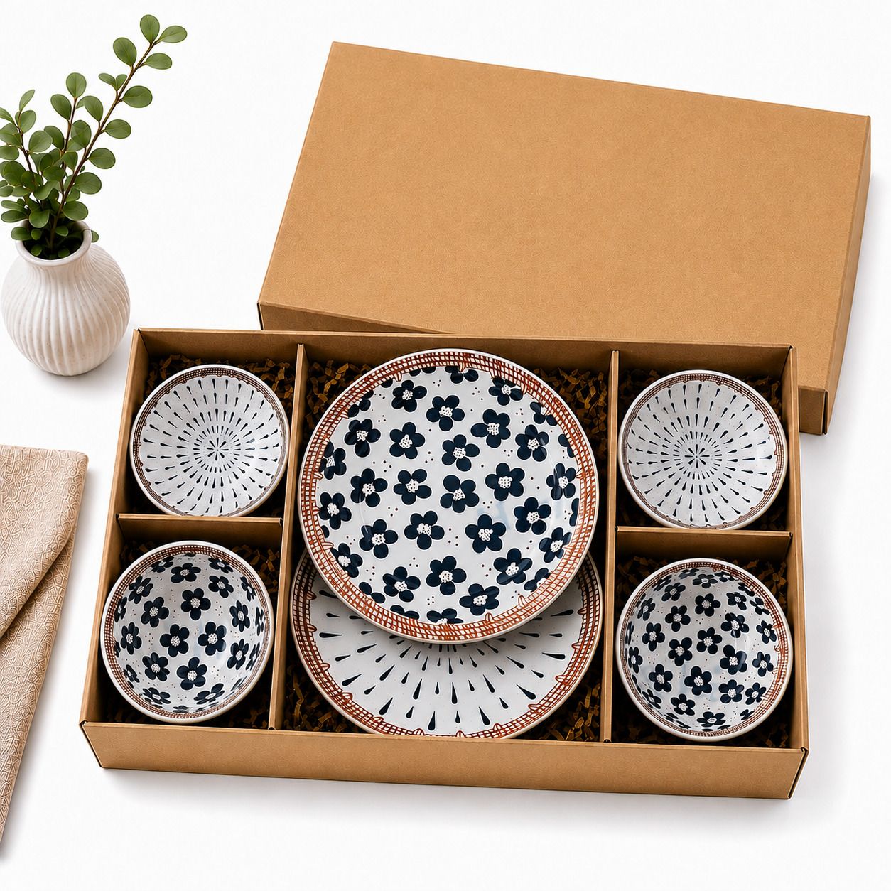 Ceramic Ceramic Hand Painted Dinner Plate, Bowl Microwave & Dishwasher Safe Dinner Set Dinner Set-image-24