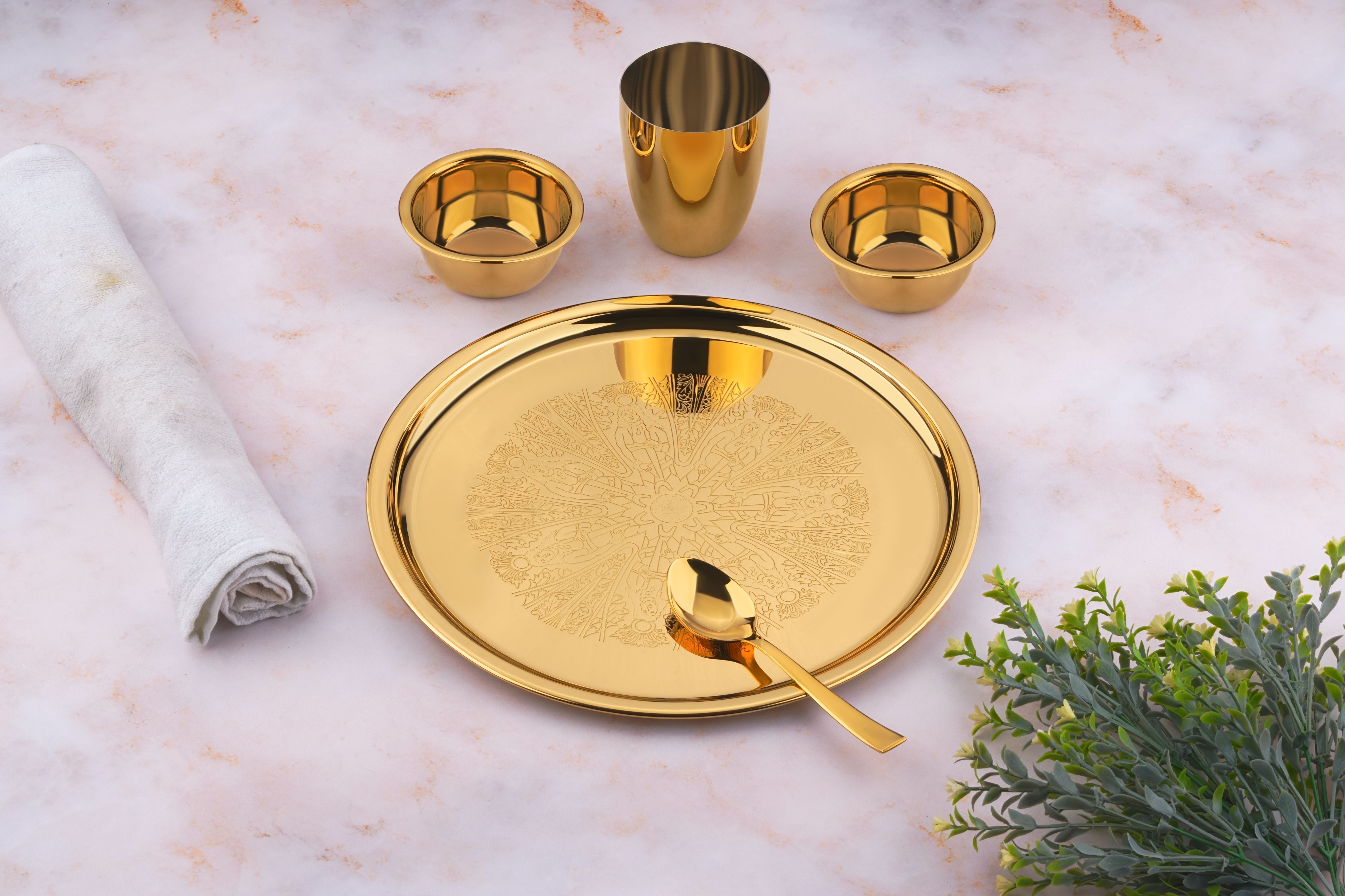 kitch Pack of 5 Stainless Steel DESIGNER THAL Dinner Set-picture-25