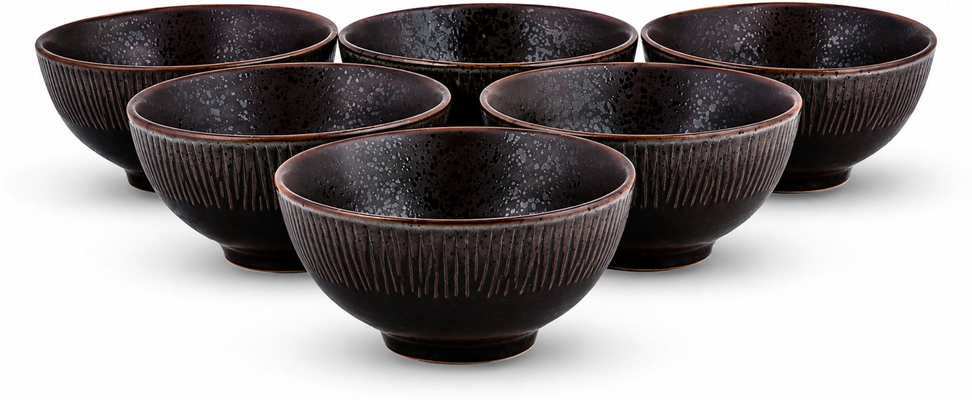 Porcelain Porcelain Veg Bowl Set-6 Pcs Service 6 Veg Bowl Set 180ml (Rustic Brown Katori) Dinner Set-image-42