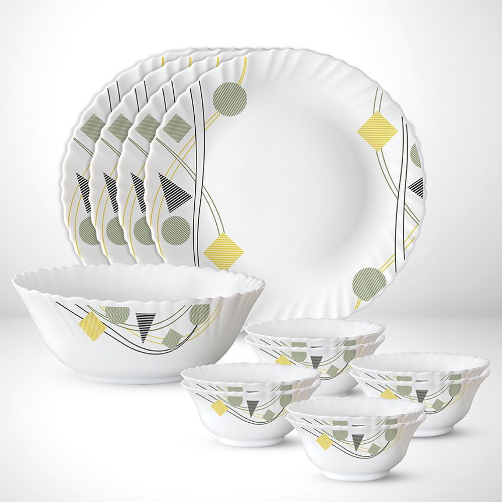 Pack of 13 Opalware Galaxy Series Florence 13 pcs Dinnerset, Opalware Crockery For Dining & Gifting Dinner Set-image-7