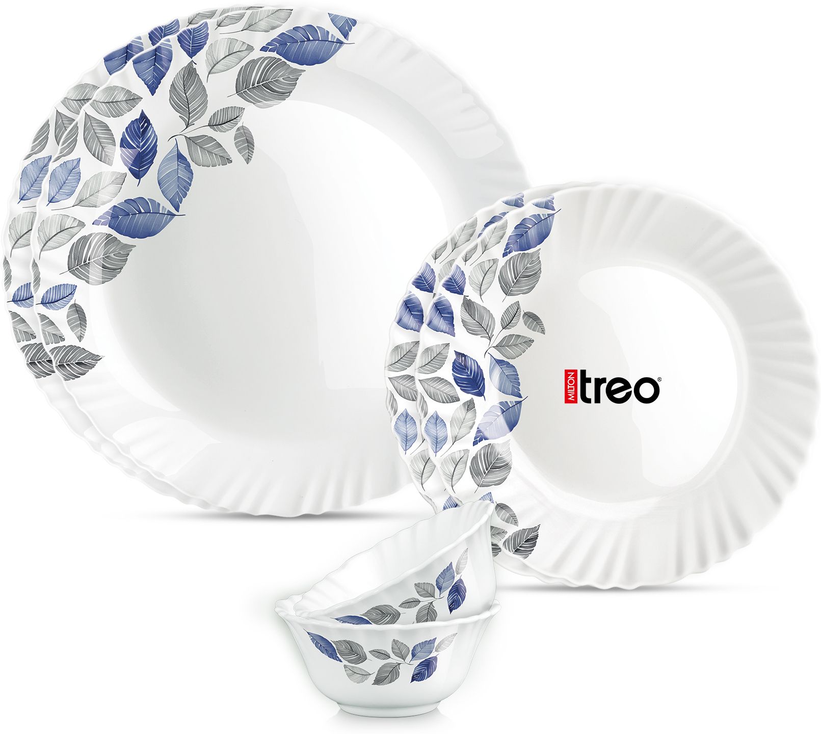 Pack of 6 Opalware Opalware Neuma Lunis Dinner Set of 6, Serving for 2, Microwave Safe, White Dinner Set-image-12