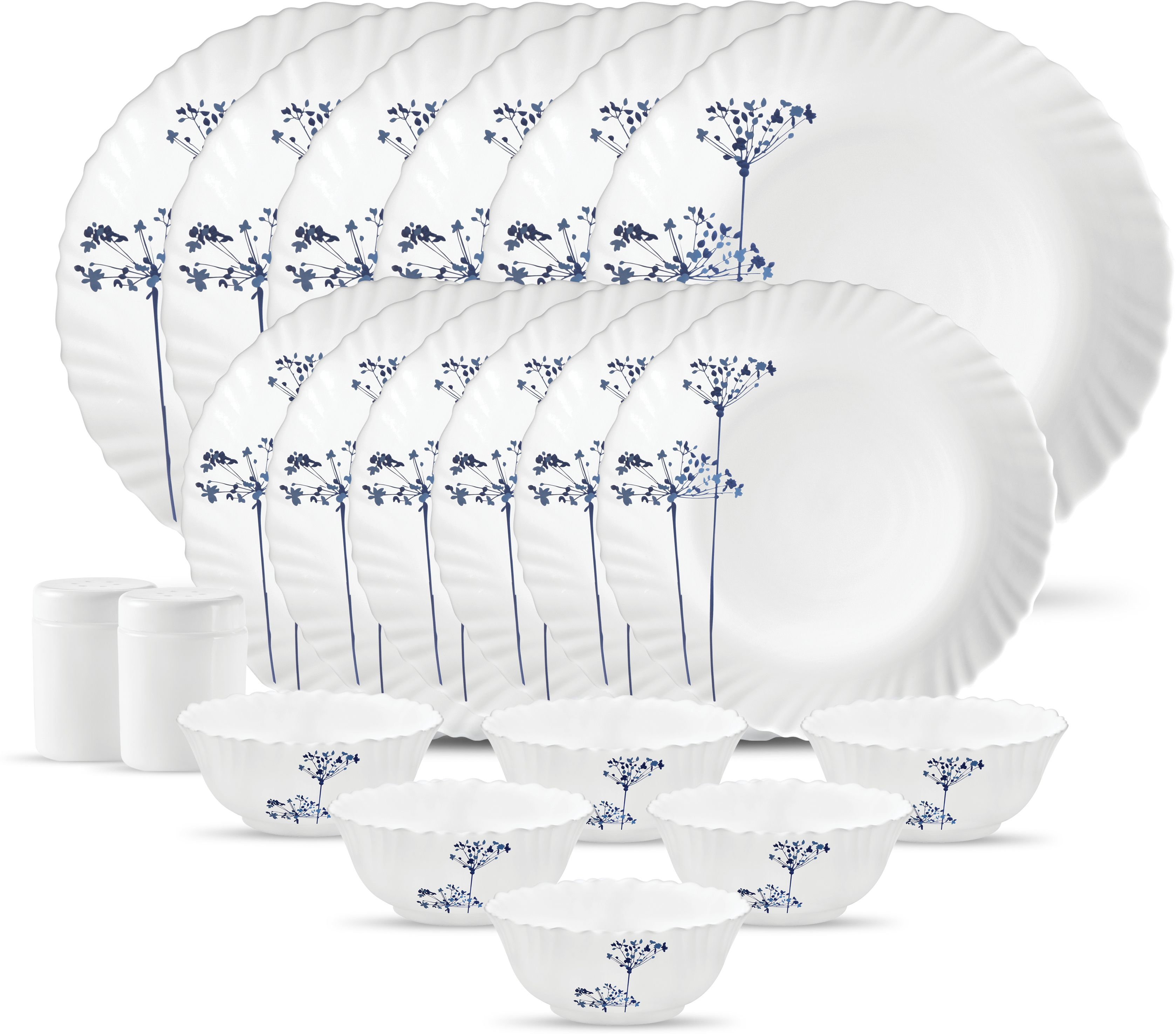 Pack of 20 Opalware Novo Collection Aqua Spray Dinner Set-image-16