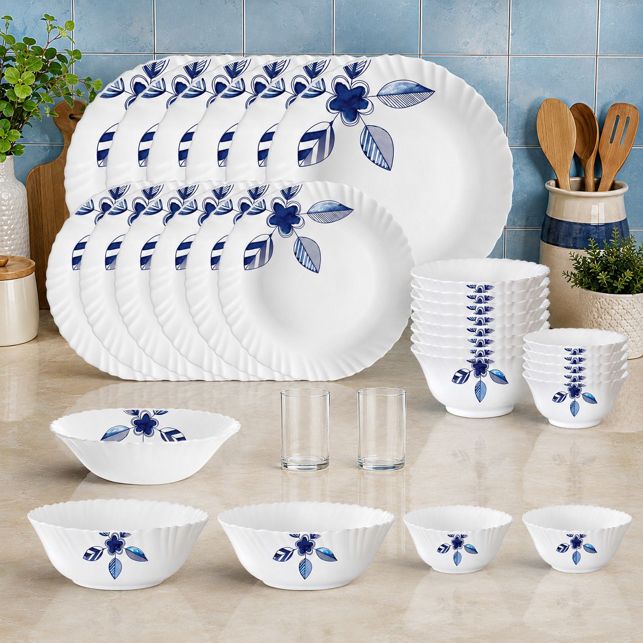 Pack of 35 Opalware 100% food grade Dinner Set-image-12
