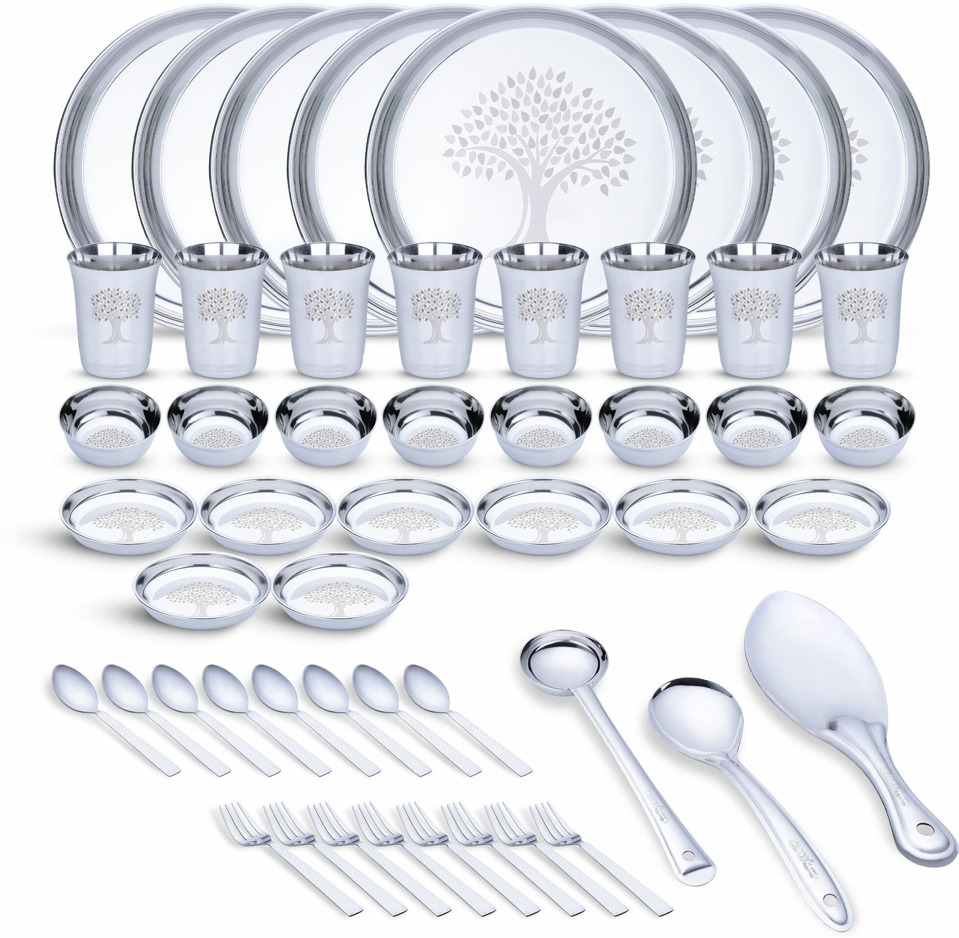 Pack of 51 Stainless Steel Laser Printed Heavy Gauge Dinner Set-image-45