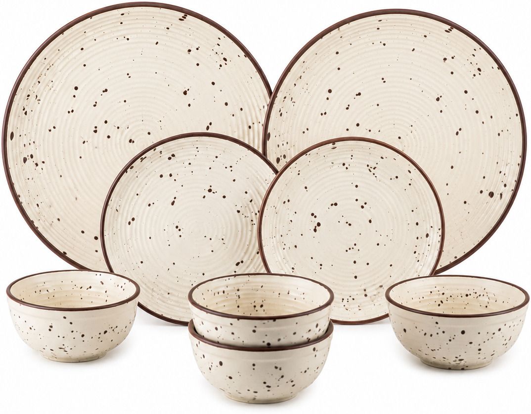 claymistry Pack of 8 Ceramic Premium Speckled Tableware Set – Rustic Dinner Plate,Side Plate and Bowl Dinner Set-picture-27