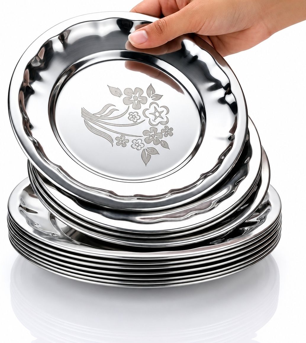 bholanath Pack of 6 Stainless Steel Dinner Set-picture-43