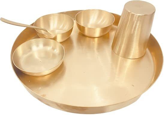 Bronze Pure Kansa Bronze Solid Dinner Set - 6 Pcs Kansa Utensils Set Dinner Set-image-47