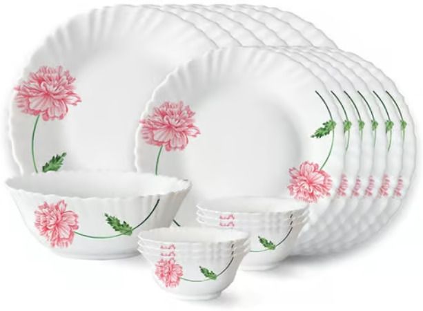 borosil Pack of 19 Opalware RED MIST Dinner Set-picture-16