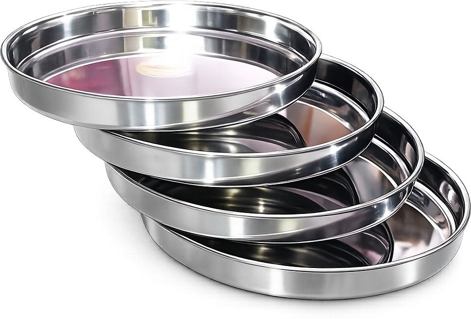 be thalipro Pack of 4 Stainless Steel BE-THALI-28 Dinner Set-picture-55