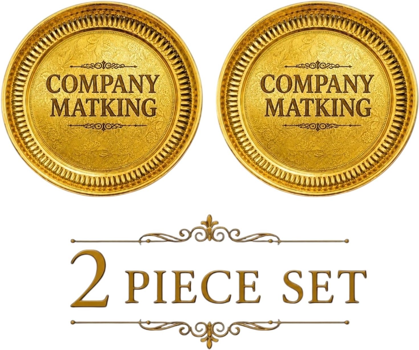 matking Pack of 2 Brass Brass plate_50_02 Dinner Set-picture-39