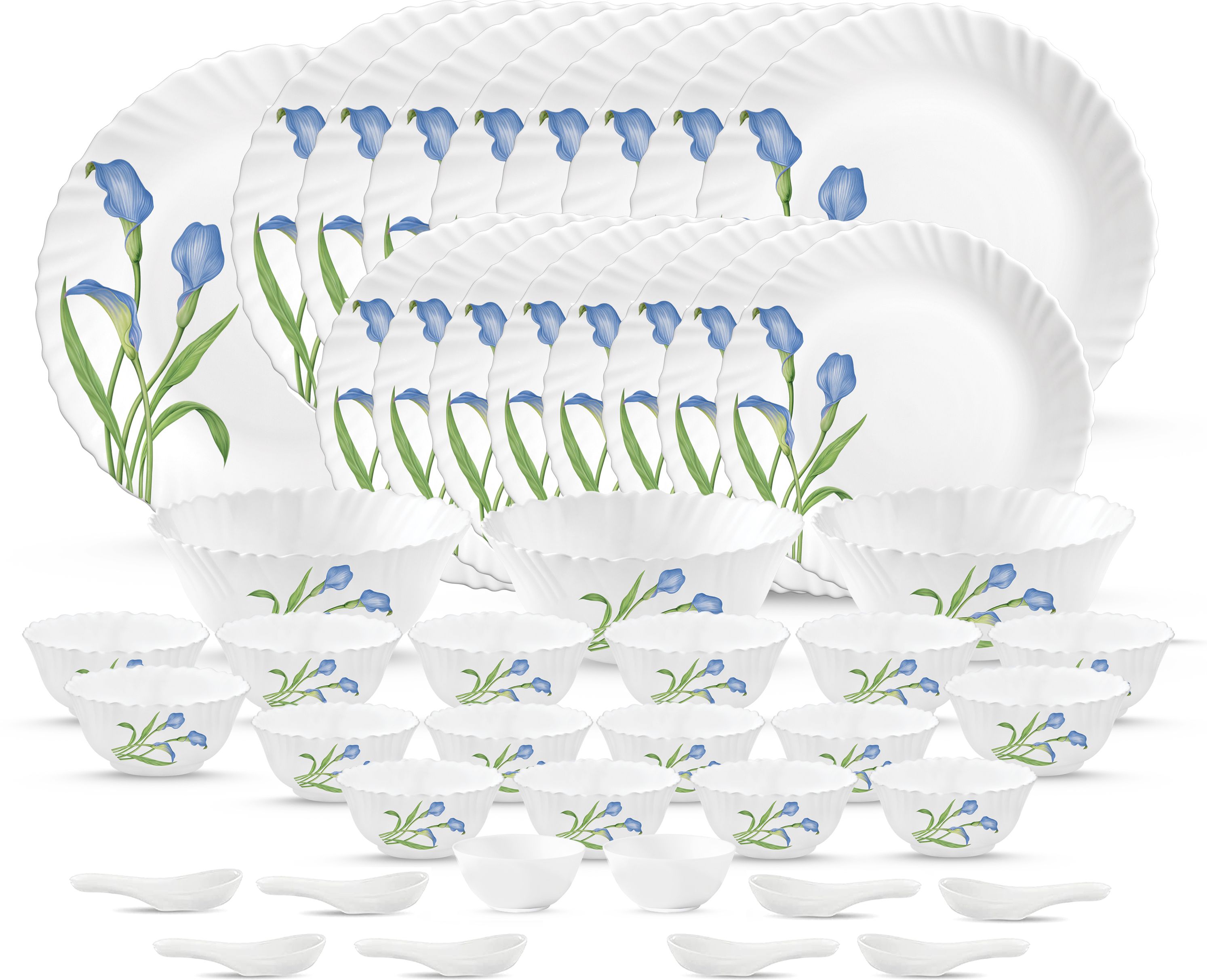 Pack of 46 Opalware Novo Collection Tender Trio Dinner Set-image-27