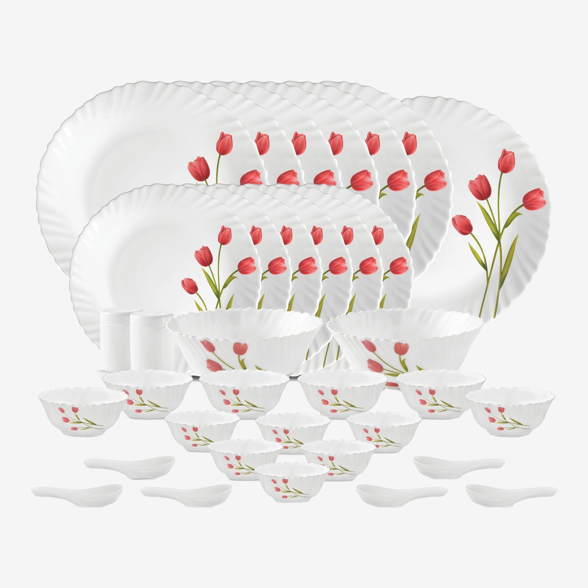 laopala Pack of 35 Opalware Novo Collection Radiant Curves Dinner Set-picture-25