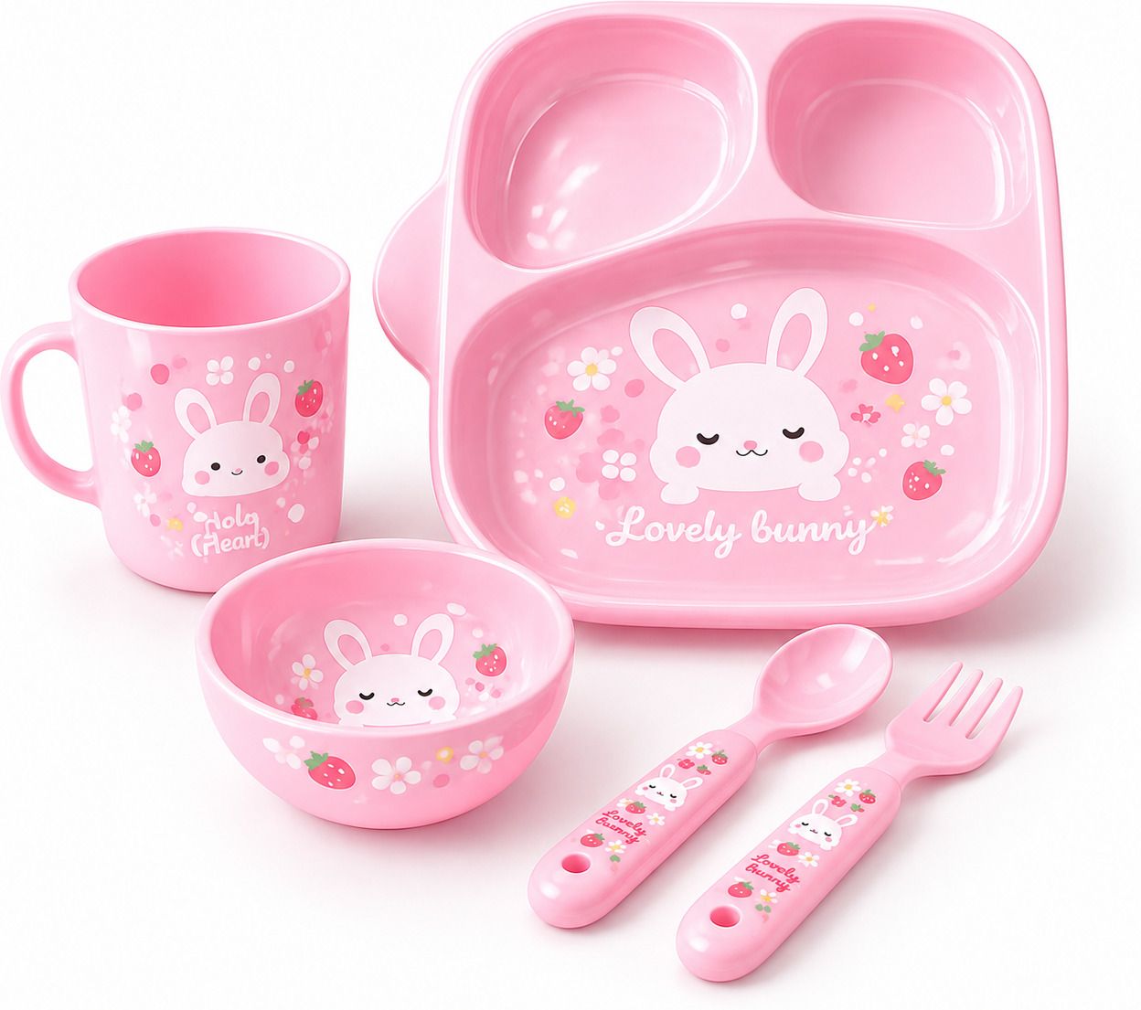 Plastic New 5 PCS Kids Dinner Set | Plate Bowl Set | Kids Dining Set Dinner Set-image-15