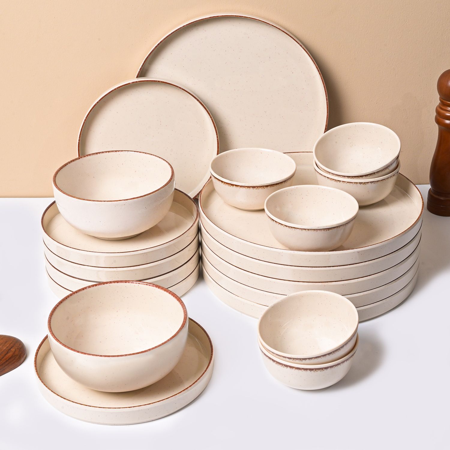 Pack of 20 Melamin Melamine Plato Dinner Set Of 20 Pcs | Glossy Blue Heaven Dinner set Dinner Set-image-5