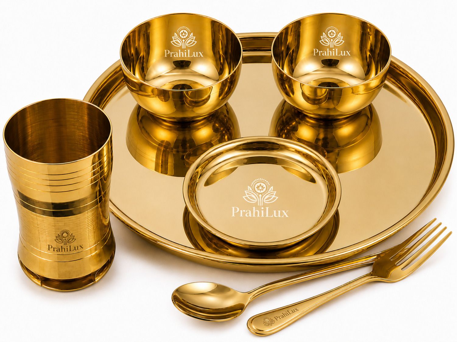 Pack of 6 Stainless Steel Prahilux Gold PVD Dinner Set – 7 Pcs Dinner Set-picture-18