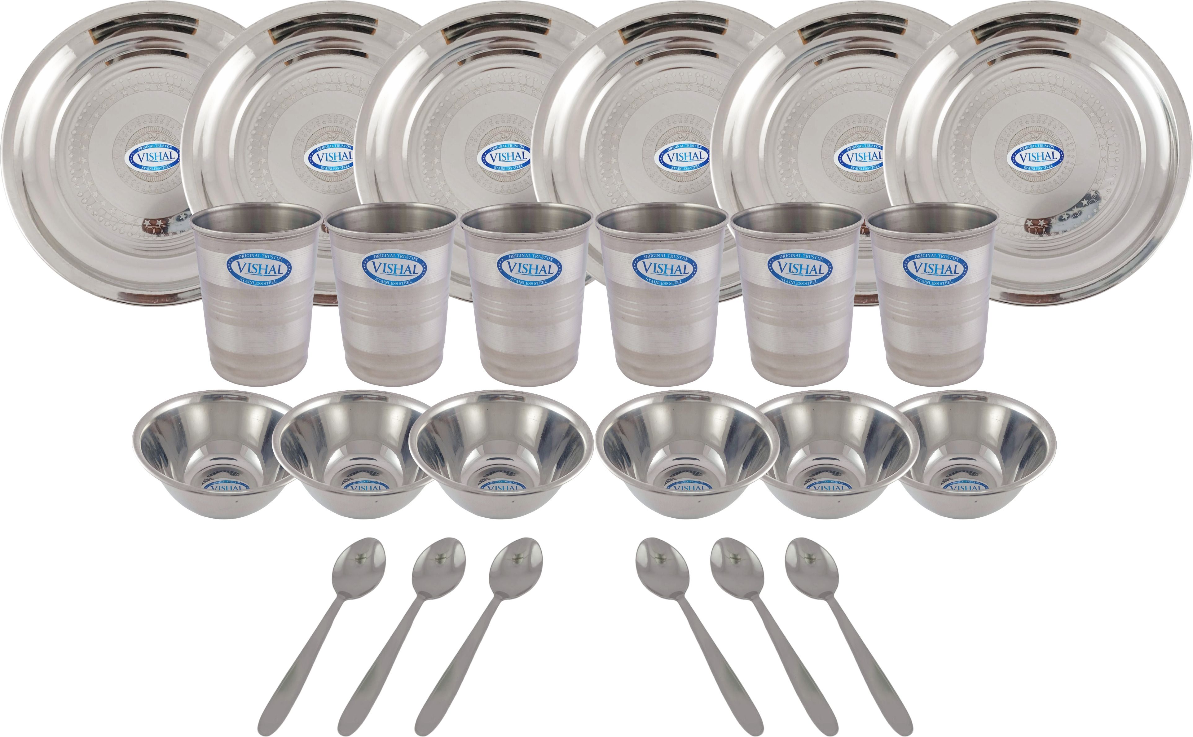 vishal lifetime Pack of 24 Stainless Steel Dinner Set-picture-17