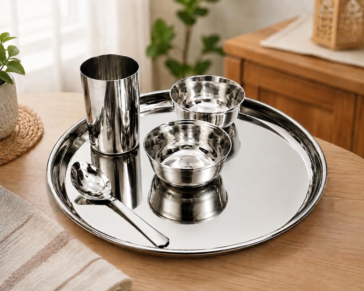 Stainless Steel Premium Stainless Steel 5 Pieces Dinner Set Dinner Set-image-10