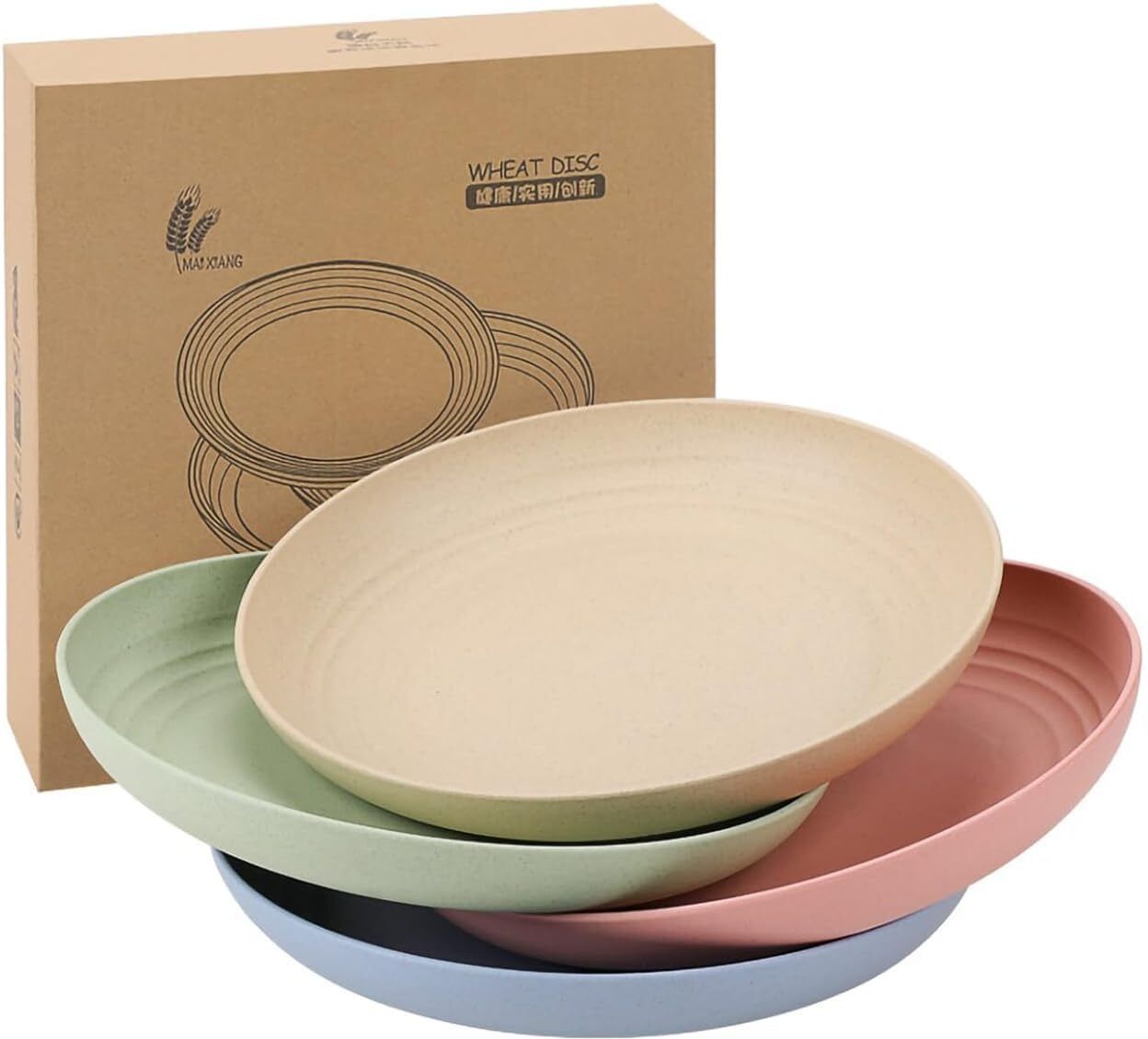 bgvm Pack of 4 Plastic Colorful Food Dishes | Perfect for Indoor, Outdoor | Serves Plates 7.8inch Dinner Set-picture-24
