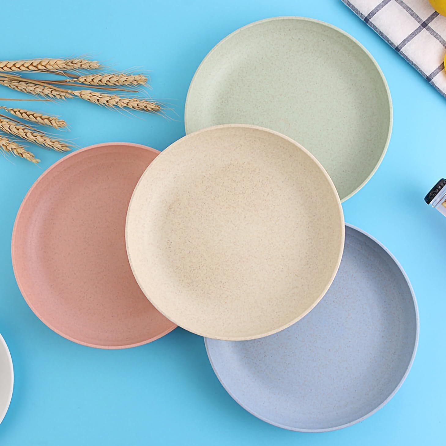 bgvm Pack of 4 Plastic Colorful Food Dishes | Perfect for Indoor, Outdoor | Serves Plates 9 inch Dinner Set-picture-15