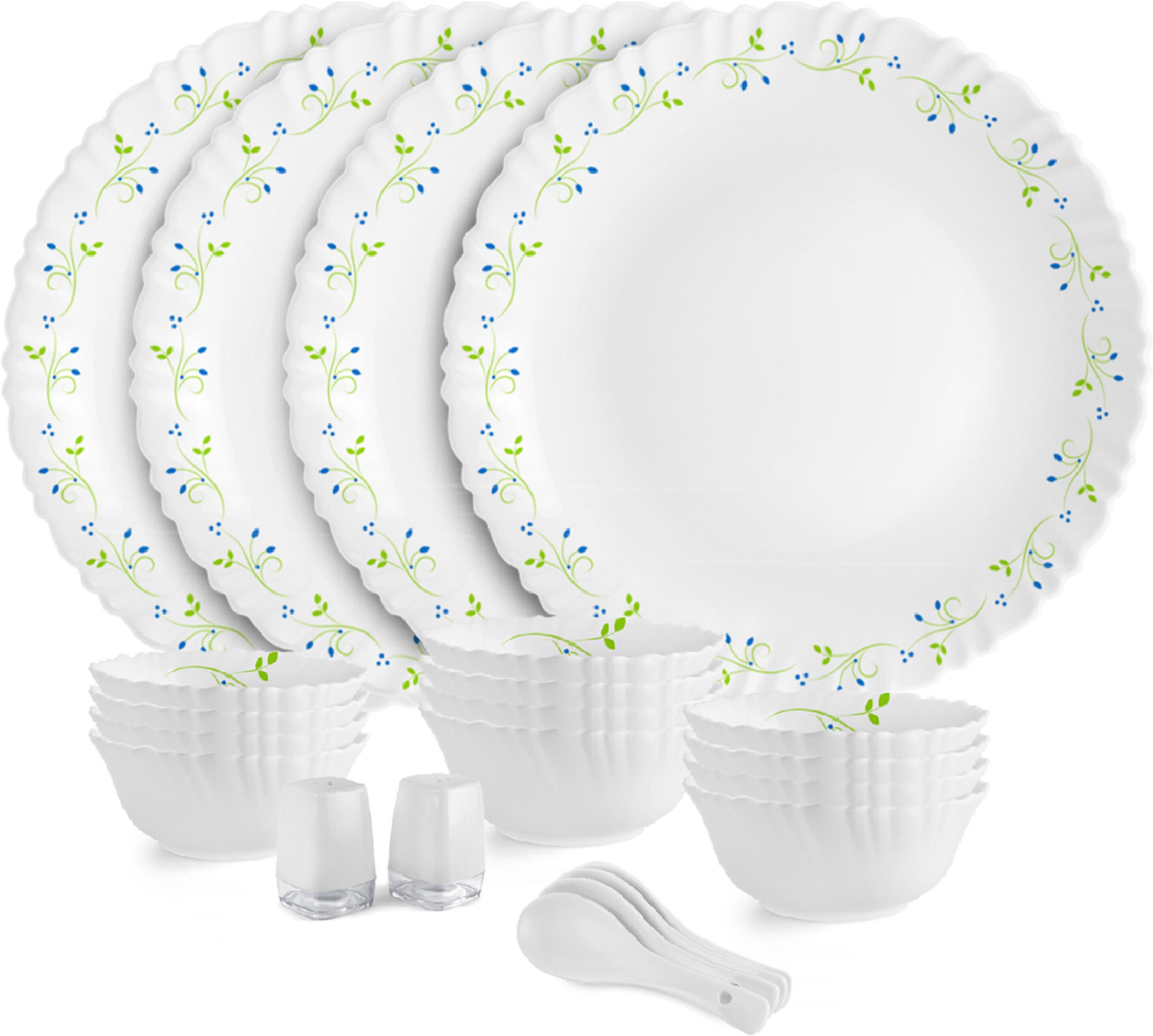 Pack of 22 Opalware Dazzle Tropical Lagoon |Crockery Set | Dinner Set