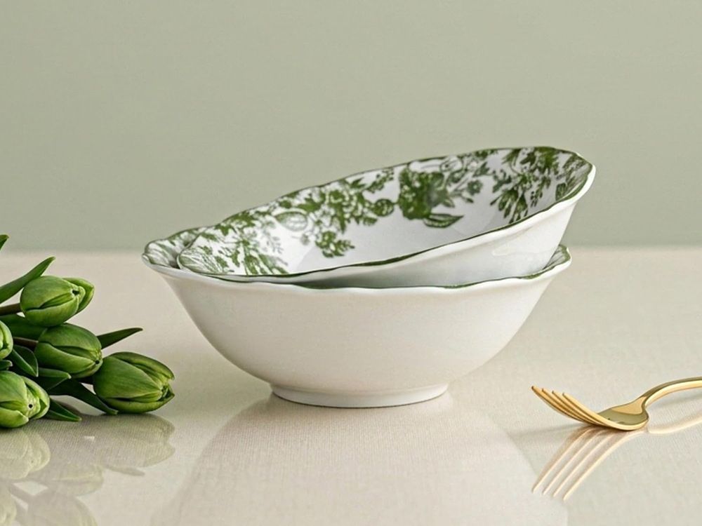 bodhi house Pack of 2 Porcelain Green leaf Dinner Set-picture-29