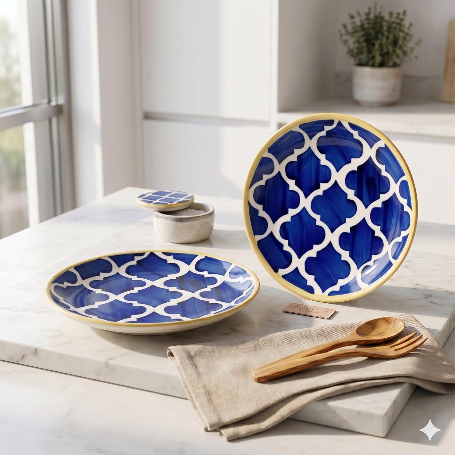 yanci Pack of 2 Ceramic Ceramic Dinner Plate, 18.5cm, Printed Stoneware, Dinner Set-picture-37