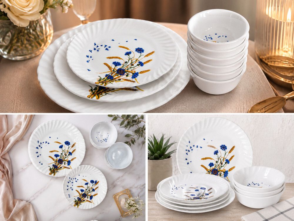 Pack of 18 Plastic Suryashila 18-Piece Melamine Dinner Set Dinner Set-image-21