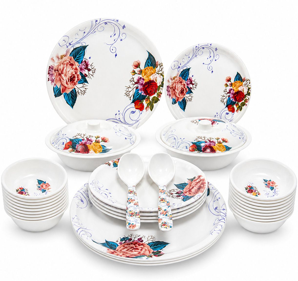 arova Pack of 32 Melamin Dinner Set-picture-17