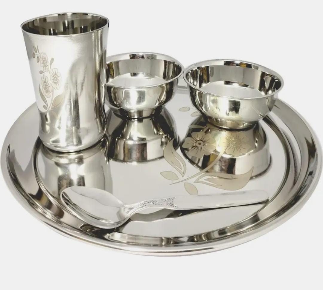 pakiza Pack of 5 Stainless Steel Mini Dinner set Dinner Set-picture-27