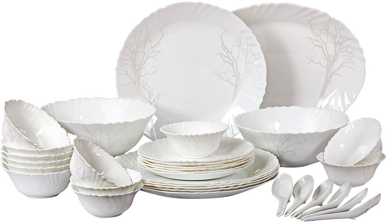 Pack of 33 Opalware Imperial Winter Frost Opalware 33 Pcs Dinner Set-image-9