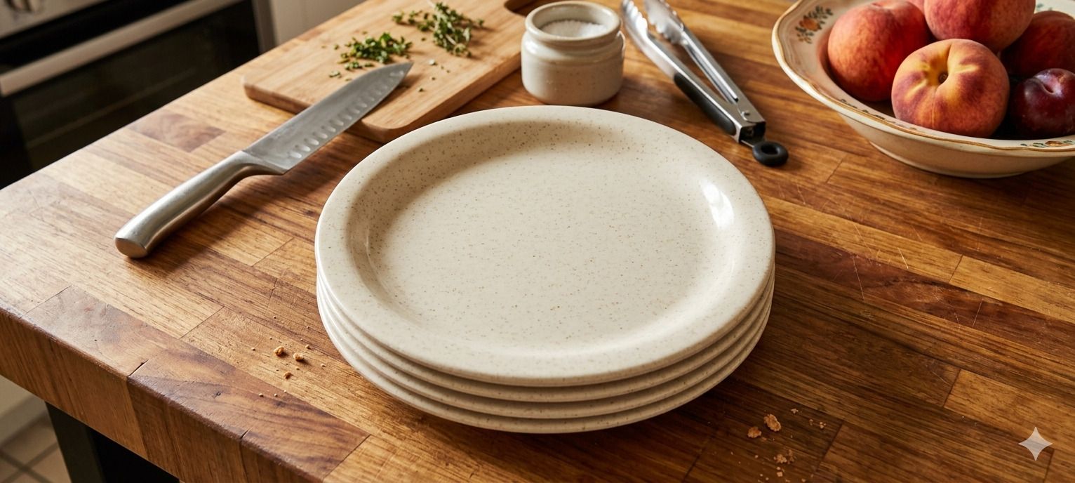 sdr enterprises Pack of 6 Melamin melamin glossy white marble 7 inch plate pack of 6 Dinner Set-picture-48