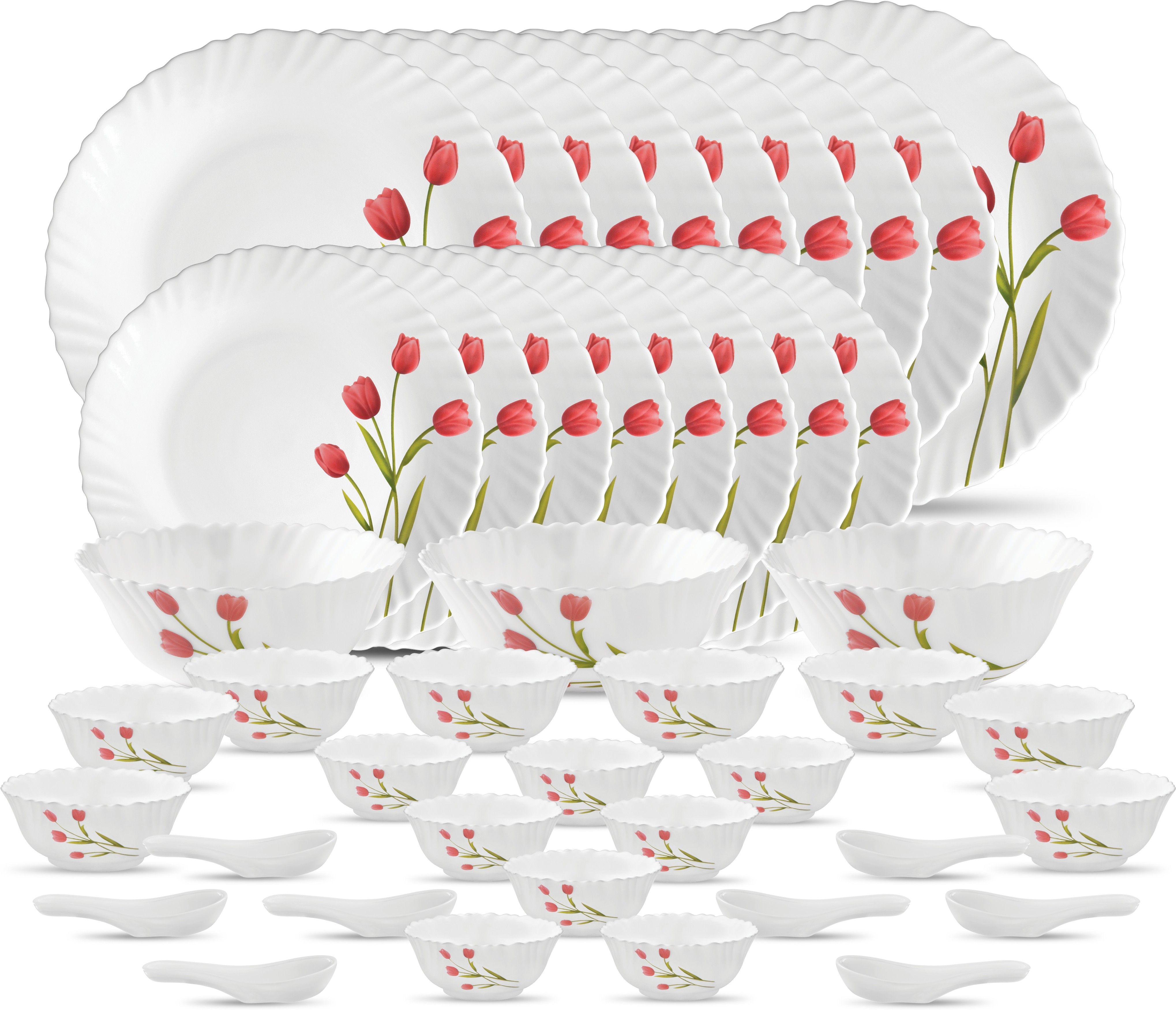 laopala Pack of 44 Opalware La Opala Novo Radiant Curves Dinner Set of 44 Pcs Dinner Set-picture-43