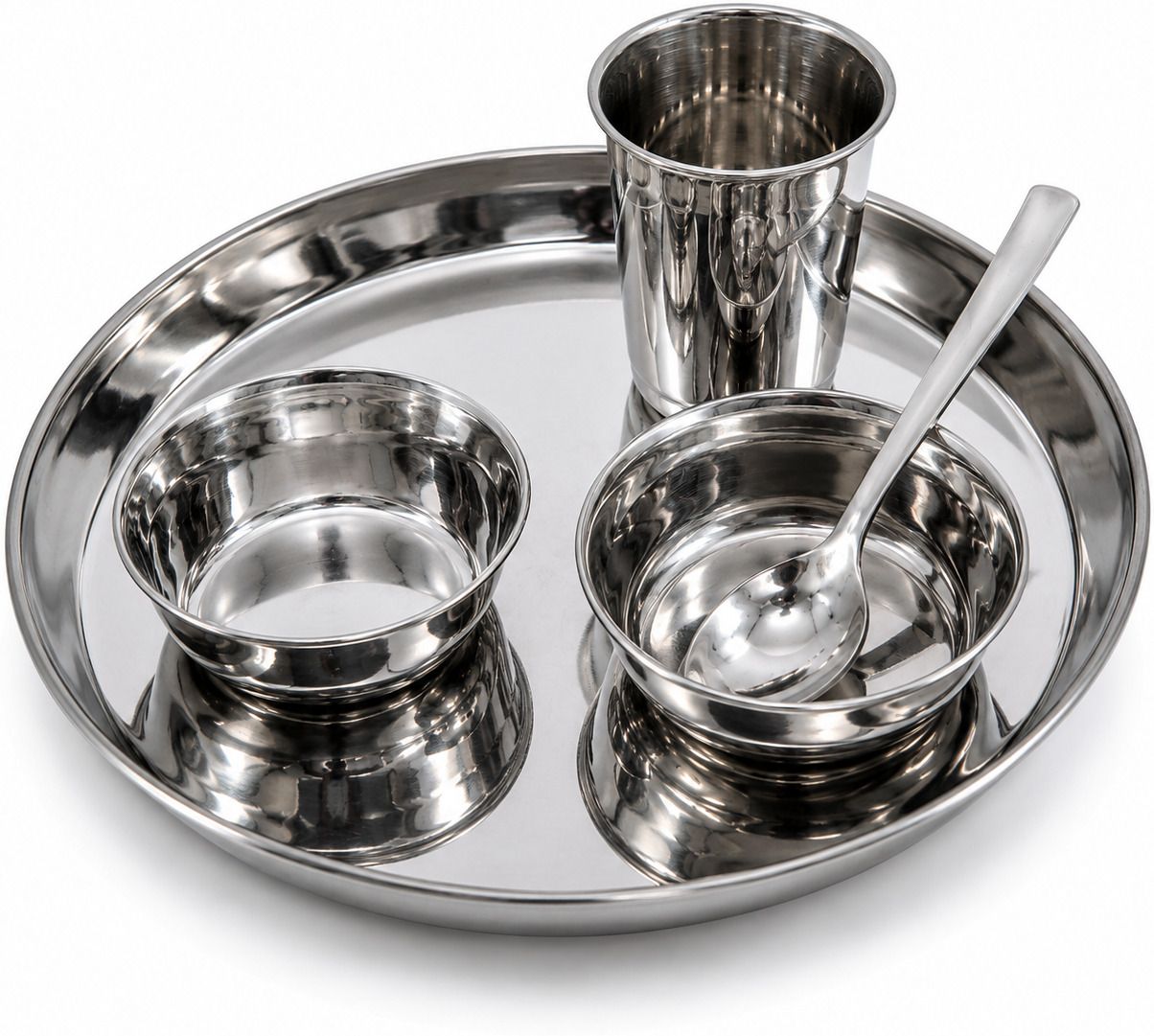 hartoni Pack of 5 Stainless Steel Classic Stainless Steel Dinner Set 5 Pcs Dinner Set-picture-26