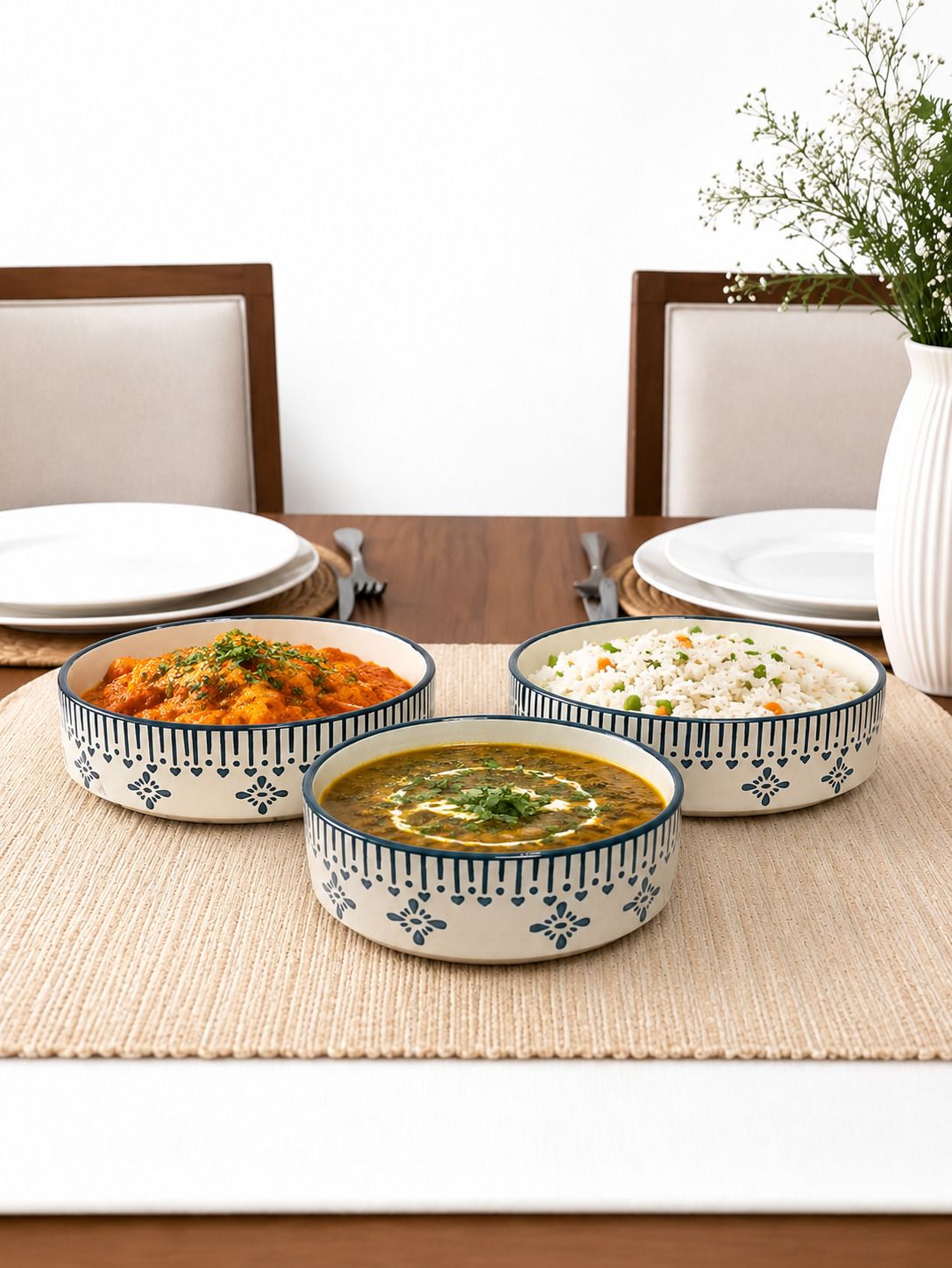 Pack of 3 Ceramic Glina Aura Ceramic Jhalar set Dinner Set-image-5