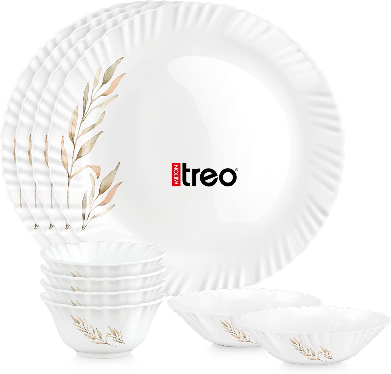 Pack of 10 Opalware Neuma Selene Dinner Set | Serving for 4 | Dishwasher Safe, for Dining & Gifting Dinner Set-image-24
