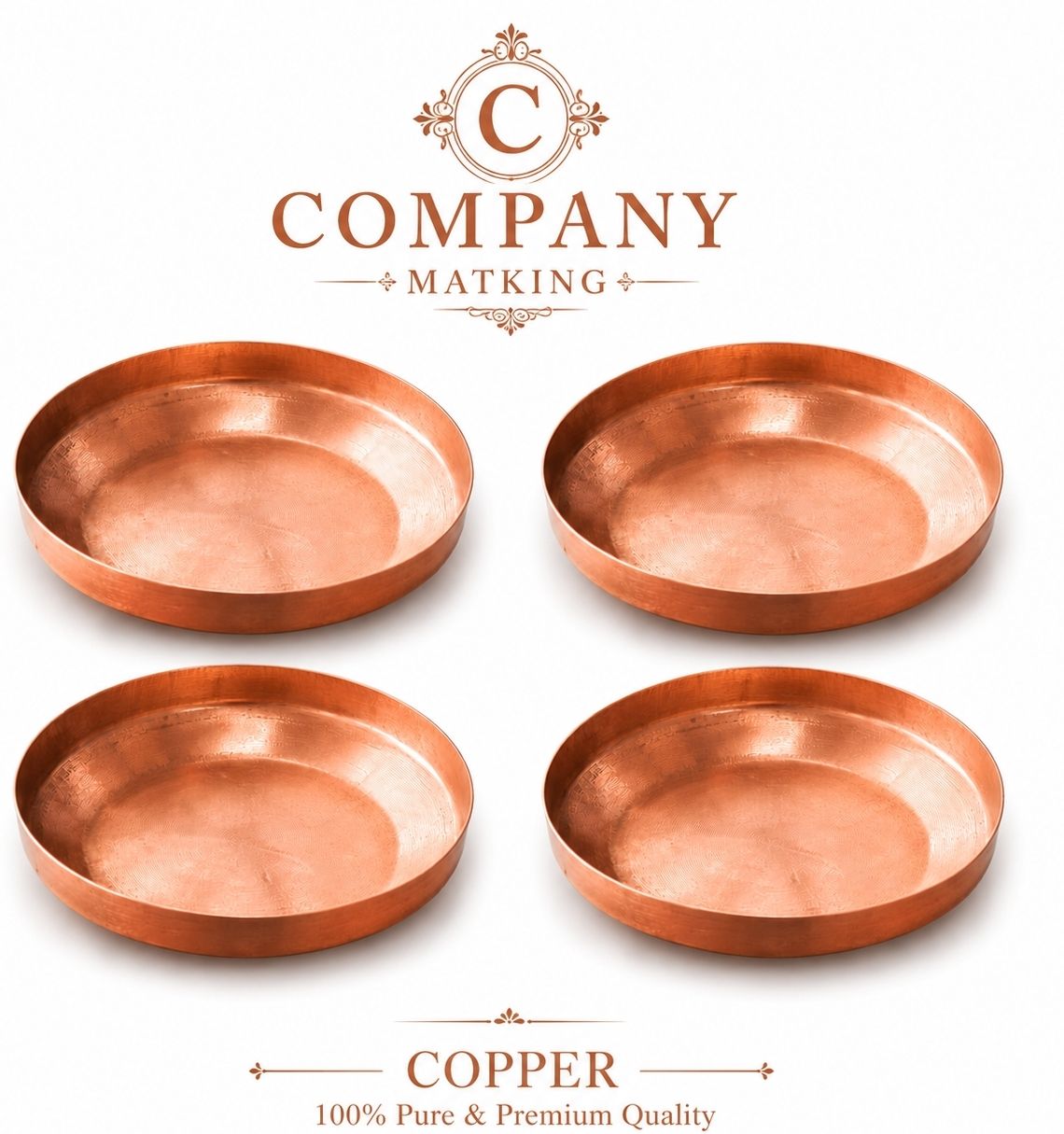matking Pack of 4 Copper Copper plate Dinner Set-picture-31