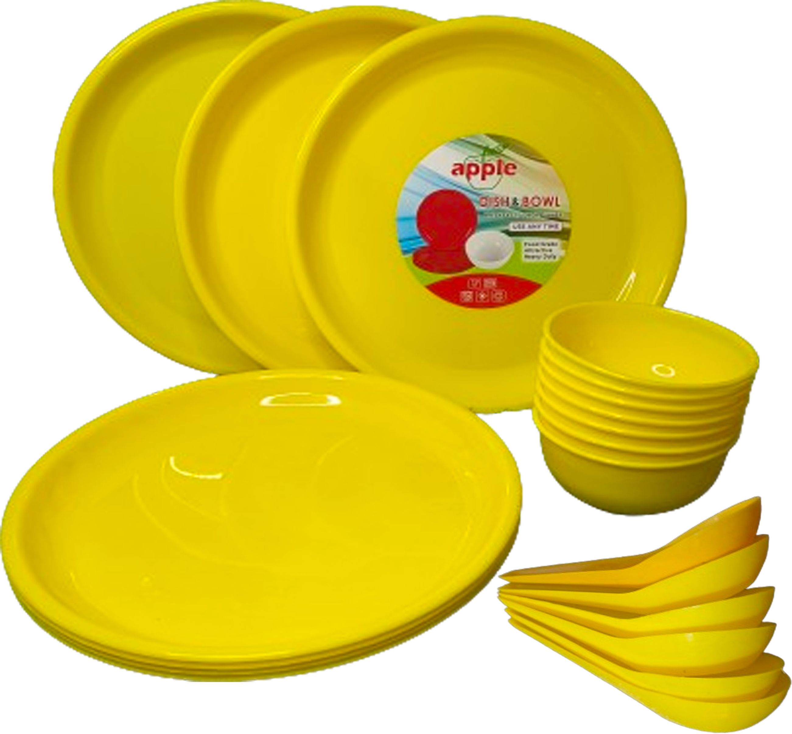 Pack of 18 Plastic Dinner Set