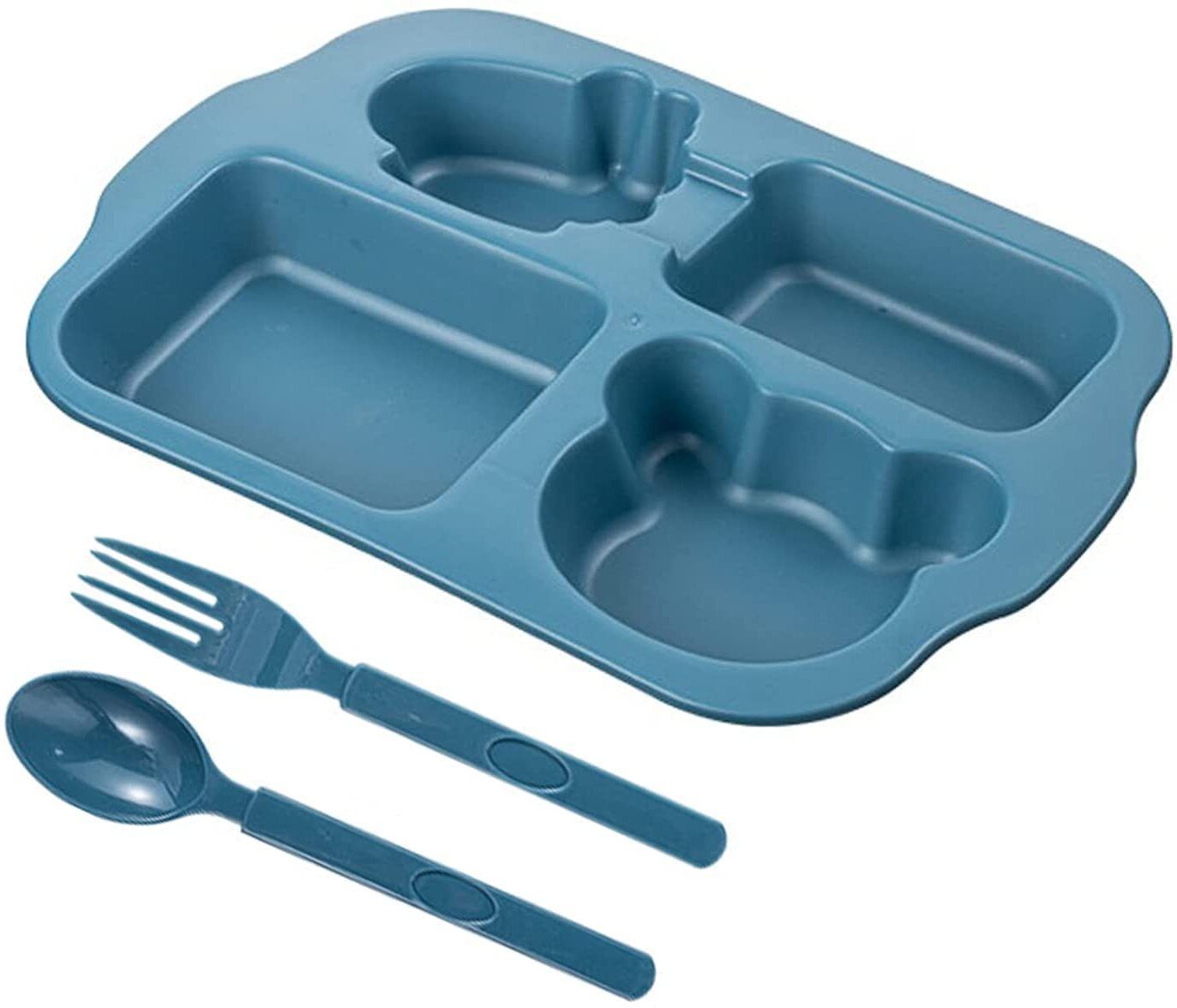 prmt Plastic Bamboo Fiber Baby Dining Set | Eco-Friendly Section Plate Tableware Dinner Set-picture-6