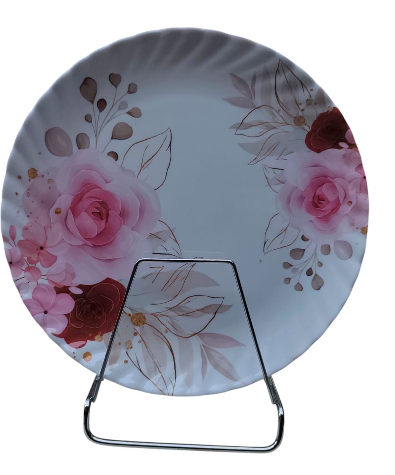 Pack of 6 Ceramic Floral Printed Dinner Plates Set Round Serving Plates for Kitchen Use Dinner Set-image-1