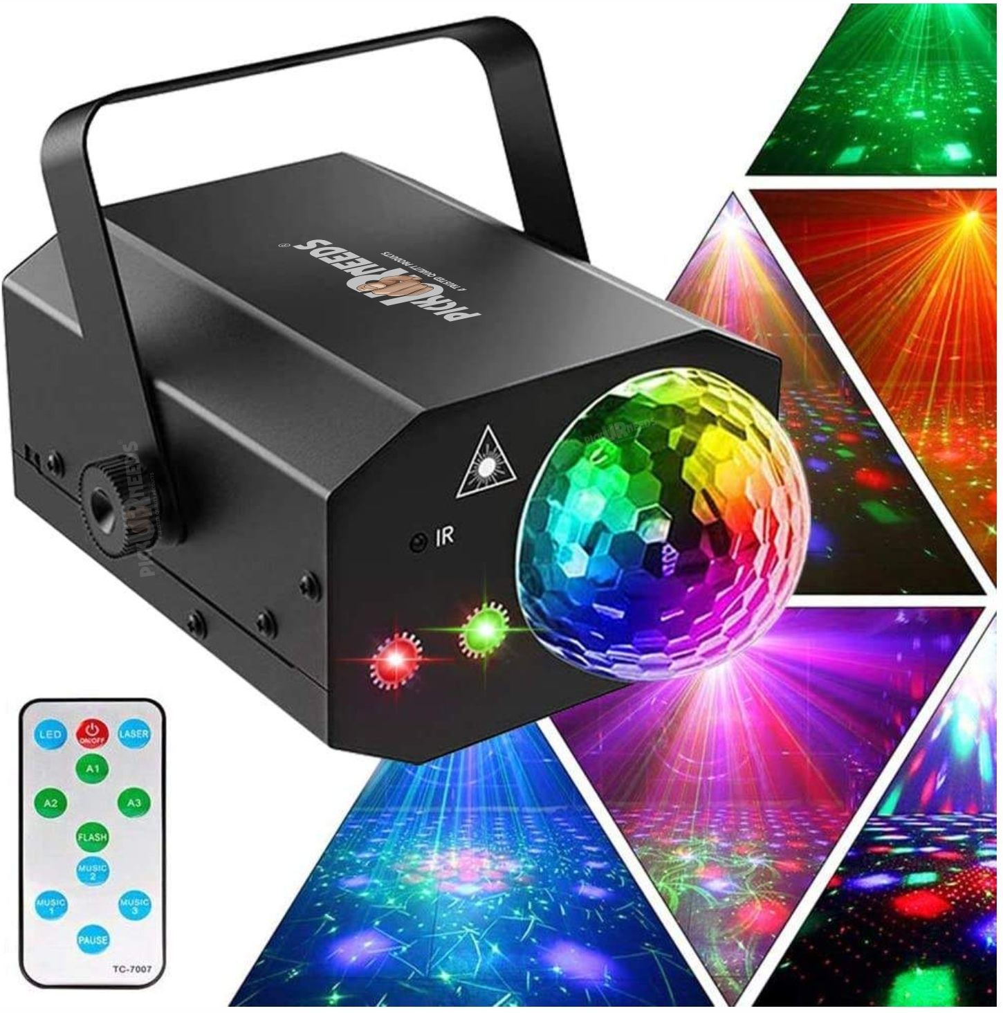 sunaze LED Party Light with Remote-Sound Activated DJ Light Projector - RGB Effects Single Disco Ball-picture-25