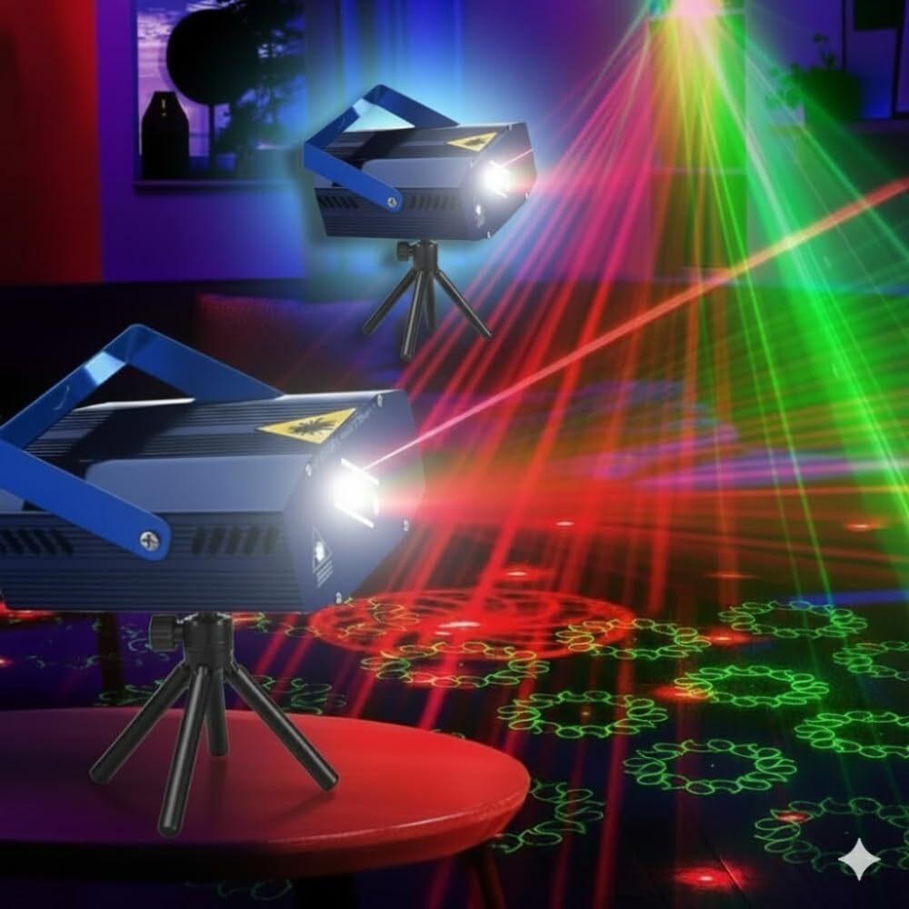 Mini Laser Projector Light Featuring Sound-Activated Disco Ball CX21 Dual Disco Ball-image-40