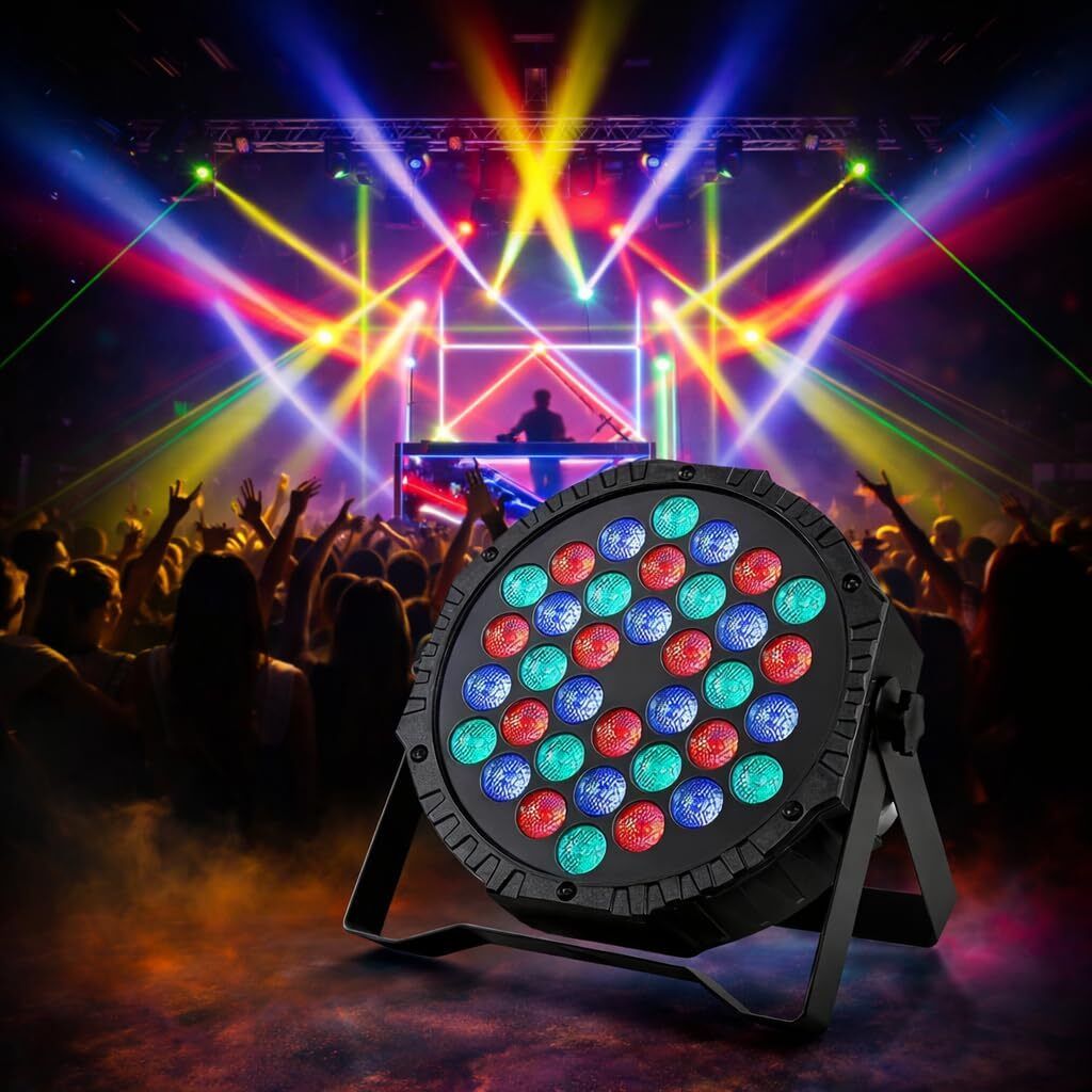 cvot 36 LED RGB Light Multicolour Par Can for Stage and Party Lighting Effects Disco Ball Set-picture-45