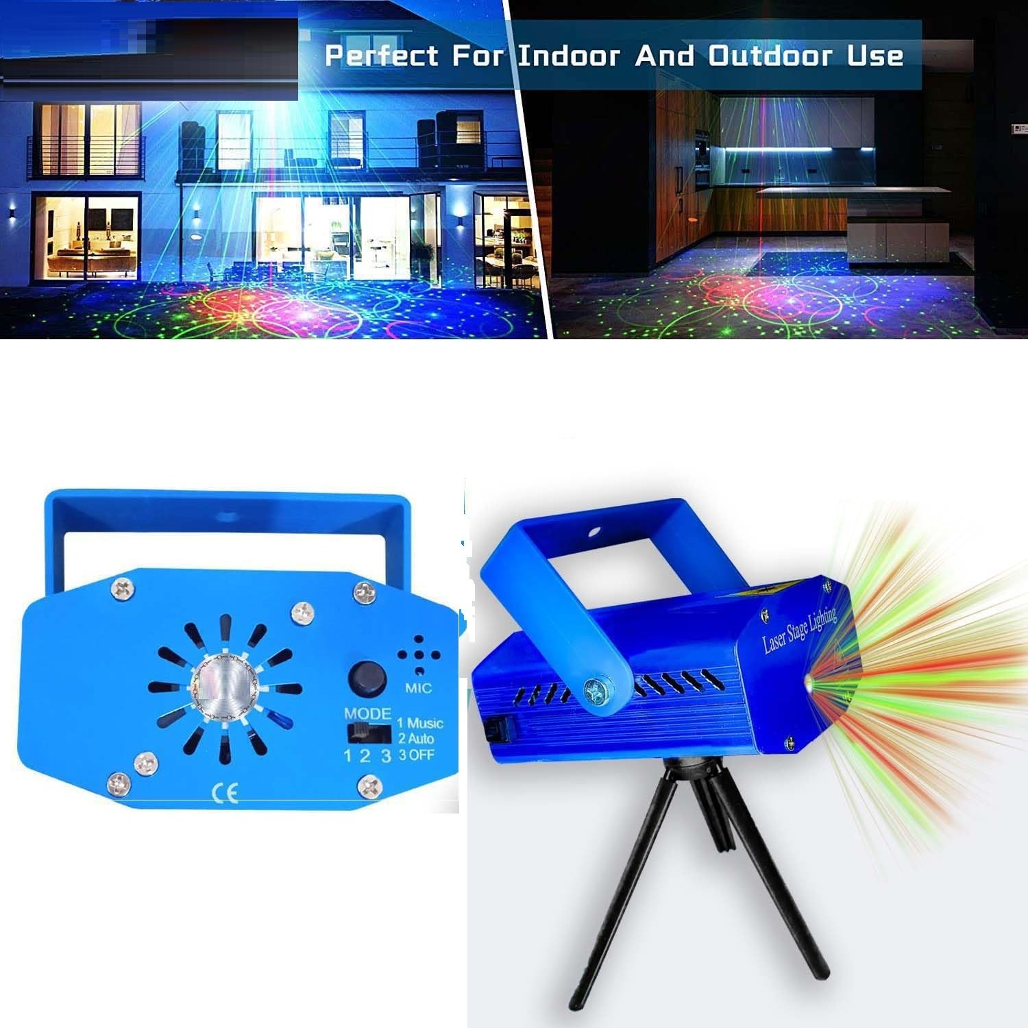 6 Pattern Disco Laser Light LED Stage Lighting with Sound Activated Mode Shower Laser Light-image-16