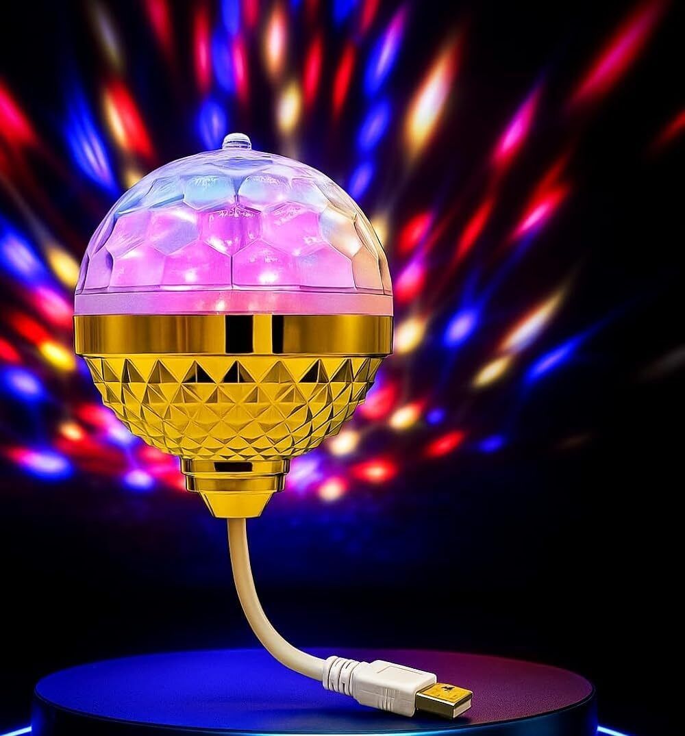whipbird USB Rotating Disco Light - portable 360 LED part light, High Brightness Disco Ball Set-picture-23