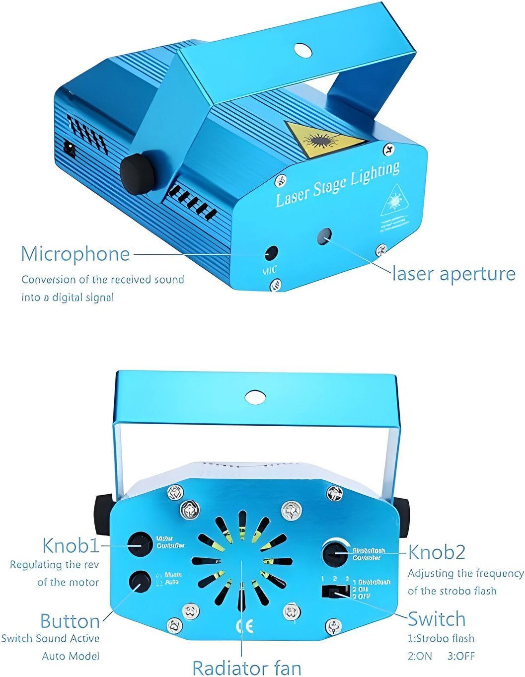 Mini Laser Projector Light Featuring Sound-Activated Disco Ball CX5 Dual Disco Ball-image-11